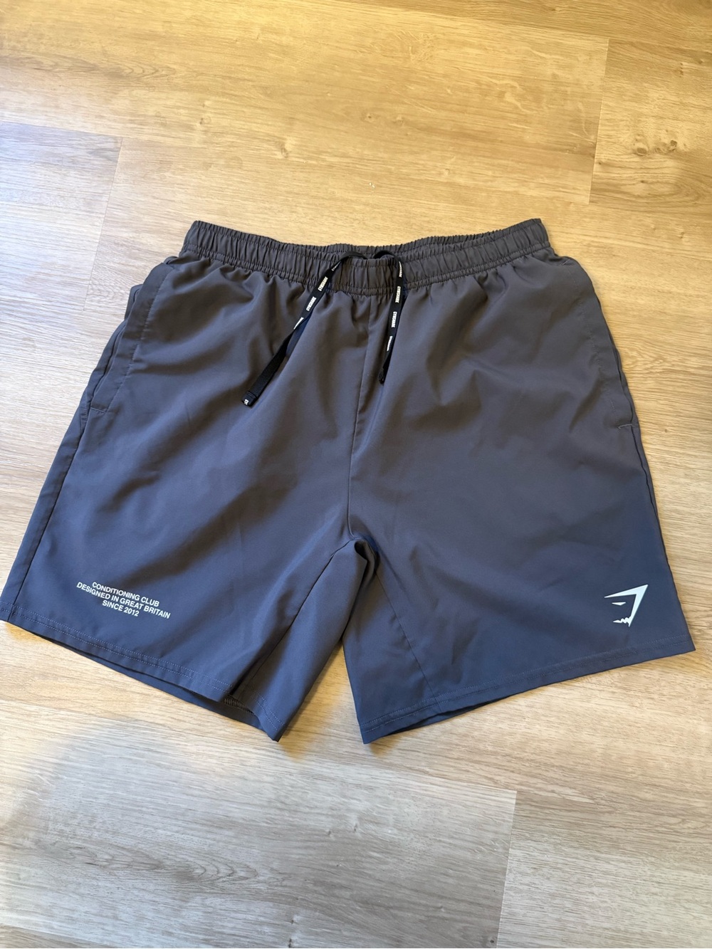 Gymshark Men’s Dark Gray Athletic Shorts with Drawcord